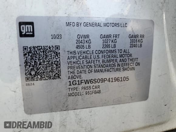 ✅ 2023 Chevrolet Bolt EV 1LT • VIN: 1G1FW6S09P4196105 • Lot: 64526384. Wystawiony na Copart z przebiegiem 19 560 mil. Bezpłatny archiwum sprzedaży aukcyjnych z USA i szczegółowy raport historii pojazdu na DreamBid. Zdjęcie 13.