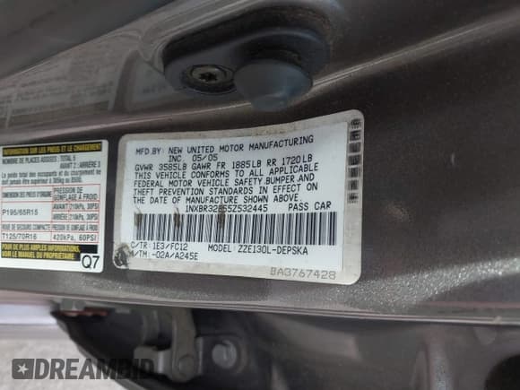 ✅ 2005 Toyota Corolla CE • VIN: 1NXBR32E55Z532445 • Лот: 43687105. Опубликован ранее на IAAI с пробегом 159 448 миль. Бесплатный доступ к архиву аукционных продаж из США и подробный отчёт об истории автомобиля на DreamBid. Изображение 9.