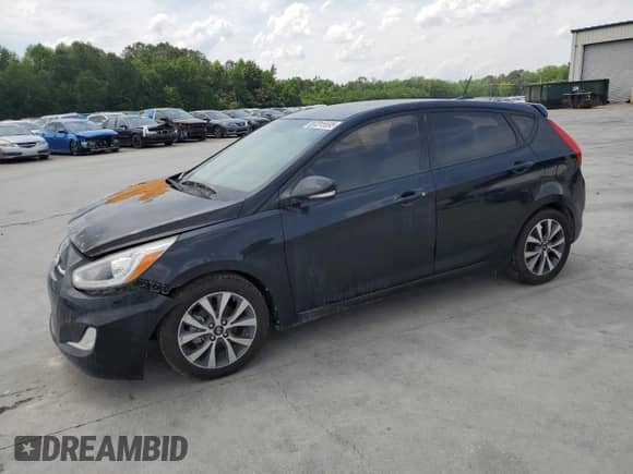 2017 Hyundai Accent Sport with VIN KMHCU5AE2HU354529, listed as a Copart auction lot 57215595 with Not provided miles and Salvage title. Bid and sale history available at DreamBid. Image 1.
