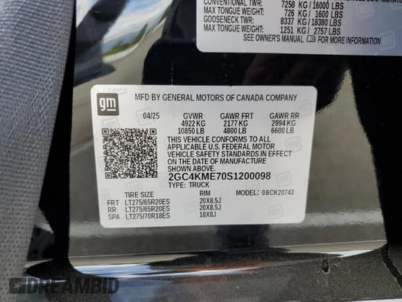 ✅ 2025 Chevrolet Silverado 2500HD Custom • VIN: 2GC4KME70S1200098 • Lot: 80285845. Wystawiony na Copart z przebiegiem 1 202 mil. Bezpłatny archiwum sprzedaży aukcyjnych z USA i szczegółowy raport historii pojazdu na DreamBid. Zdjęcie 13.