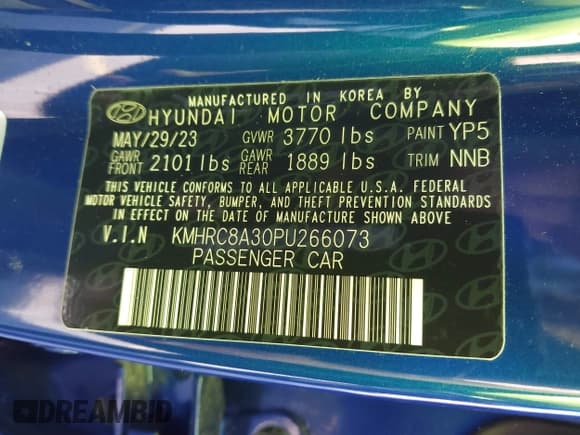 ✅ 2023 Hyundai Venue SEL • VIN: KMHRC8A30PU266073 • Лот: 41223588. Опубликован ранее на IAAI с пробегом 12 801 миль. Бесплатный доступ к архиву аукционных продаж из США и подробный отчёт об истории автомобиля на DreamBid. Изображение 9.