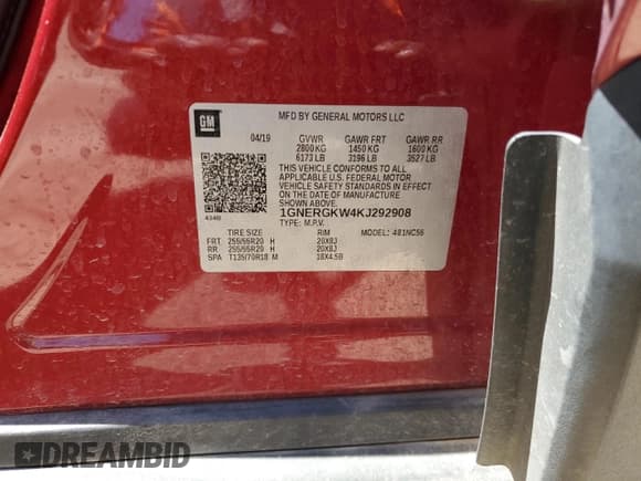 ✅ 2019 Chevrolet Traverse LT Cloth • VIN: 1GNERGKW4KJ292908 • Lot: 67944544. Wystawiony na Copart z przebiegiem Nie podano. Bezpłatny archiwum sprzedaży aukcyjnych z USA i szczegółowy raport historii pojazdu na DreamBid. Zdjęcie 13.