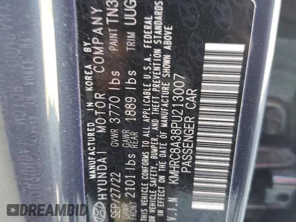 2023 Hyundai Venue Limited с VIN KMHRC8A38PU213007, выставлен на аукционе Copart как лот 70346504 с пробегом 47 435 миль миль и Списание • Salvage title. История ставок и продаж доступна на DreamBid. Изображение 16.