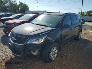 2017 Chevrolet Traverse LS z VIN 1GNKRFED3HJ255140, wystawiony jako Copart lot #81000715 z przebiegiem Nie podano mil oraz Szkoda całkowita • Salvage title. Historia ofert i sprzedaży dostępna na DreamBid. Obrazek 1.