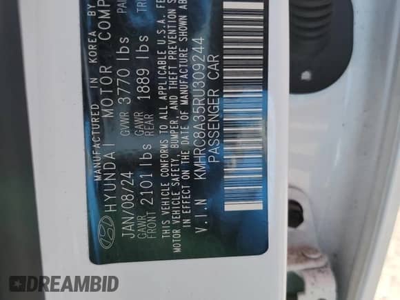 2024 Hyundai Venue SEL с VIN KMHRC8A35RU309244, выставлен на аукционе Copart как лот 77215544 с пробегом 10 198 миль миль и На запчасти • Non repairable. История ставок и продаж доступна на DreamBid. Изображение 14.