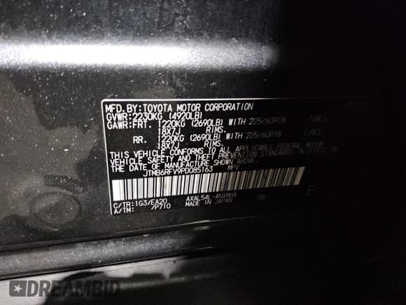 ✅ 2023 Toyota RAV4 Hybrid XLE Premium • VIN: JTMB6RFV9PD085163 • Лот: 84563665. Опубликован ранее на Copart с пробегом 115 711 миль. Бесплатный доступ к архиву аукционных продаж из США и подробный отчёт об истории автомобиля на DreamBid. Изображение 13.