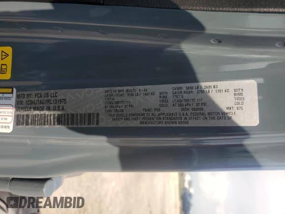 ✅ 2024 Jeep Gladiator Willys • VIN: 1C6HJTAG7RL131975 • Лот: 55139965. Опубликован ранее на Copart с пробегом 4 583 миль. Бесплатный доступ к архиву аукционных продаж из США и подробный отчёт об истории автомобиля на DreamBid. Изображение 13.