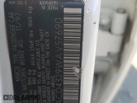 1998 BMW 3 Series 328i z VIN WBACD4329WAV57690, wystawiony jako Copart lot #85951805 z przebiegiem 167 263 mil mil oraz Szkoda całkowita • Salvage title. Historia ofert i sprzedaży dostępna na DreamBid. Obrazek 12.