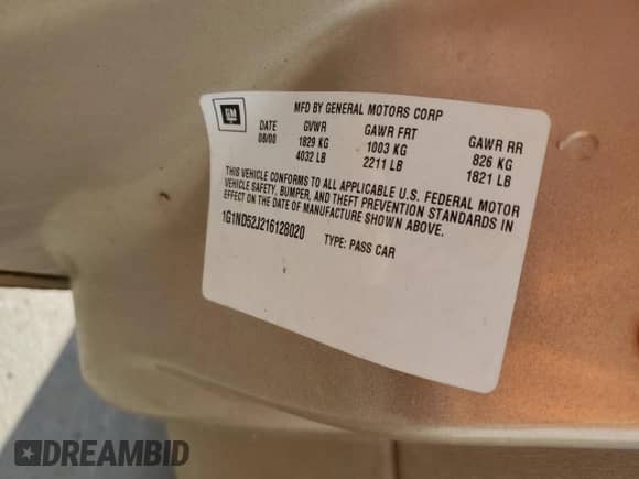 2001 Chevrolet Malibu with VIN 1G1ND52J216128020, listed as a Copart auction lot 79625224 with 146,051 mi miles and Salvage title. Bid and sale history available at DreamBid. Image 12.