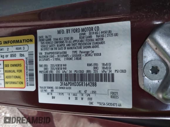 ✅ 2016 Ford Fusion SE • VIN: 3FA6P0HD3GR164288 • Lot: 42161860. Listed on IAAI with 81,300 mi. Free auction sales archive from the USA and detailed vehicle history report at DreamBid. Image 9.