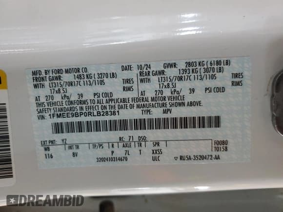 ✅ 2024 Ford Bronco Badlands • VIN: 1FMEE9BP0RLB28381 • Lot: 80452905. Wystawiony na Copart z przebiegiem 4 316 mil. Bezpłatny archiwum sprzedaży aukcyjnych z USA i szczegółowy raport historii pojazdu na DreamBid. Zdjęcie 12.