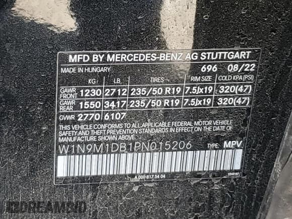 ✅ 2023 Mercedes-Benz EQB 350 • VIN: W1N9M1DB1PN015206 • Lot: 70488844. Wystawiony na Copart z przebiegiem 22 407 mil. Bezpłatny archiwum sprzedaży aukcyjnych z USA i szczegółowy raport historii pojazdu na DreamBid. Zdjęcie 13.