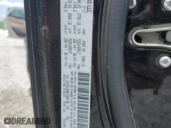 2017 Dodge Journey SE with VIN 3C4PDCAB8HT606195, listed as a Copart auction lot 60147455 with 125,120 mi miles and Salvage title. Bid and sale history available at DreamBid. Image 13.