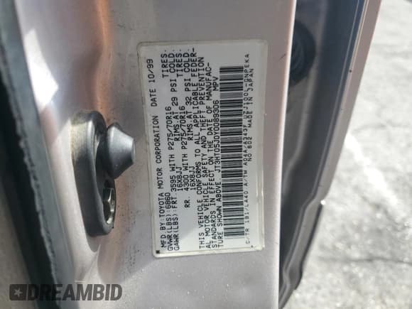 ✅ 2000 Toyota Land Cruiser • VIN: JT3HT05J0Y0089306 • Lot: 81814725. Listed on Copart with 343,109 mi. Free auction sales archive from the USA and detailed vehicle history report at DreamBid. Image 13.