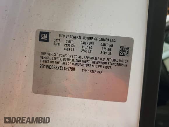 2014 Chevrolet Impala Police Police с VIN 2G1WD5E3XE1159790, выставлен на аукционе Copart как лот 55505895 с пробегом 155 366 миль миль и Списание • Salvage title. История ставок и продаж доступна на DreamBid. Изображение 13.