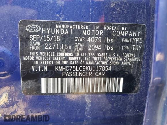 ✅ 2019 Hyundai Ioniq SEL • VIN: KMHC75LC9KU117854 • Lot: 49612875. Wystawiony na Copart z przebiegiem 87 845 mil. Bezpłatny archiwum sprzedaży aukcyjnych z USA i szczegółowy raport historii pojazdu na DreamBid. Zdjęcie 12.