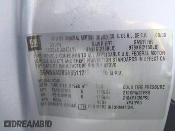 ✅ 2010 Chevrolet HHR LS • VIN: 3GNBAADB5AS511213 • Lot: 43198468. Wystawiony na IAAI z przebiegiem 132 874 mil. Bezpłatny archiwum sprzedaży aukcyjnych z USA i szczegółowy raport historii pojazdu na DreamBid. Zdjęcie 9.