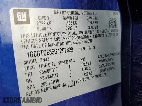 ✅ 2016 Chevrolet Colorado 4WD LT • VIN: 1GCGTCE35G1297829 • Лот: 43114494. Опубликован ранее на Copart с пробегом 96 151 миль. Бесплатный доступ к архиву аукционных продаж из США и подробный отчёт об истории автомобиля на DreamBid. Изображение 14.