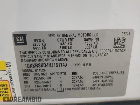 ✅ 2017 GMC Acadia Limited • VIN: 1GKKRSKD4HJ151749 • Lot: 55518605. Listed on Copart with 181,569 mi. Free auction sales archive from the USA and detailed vehicle history report at DreamBid. Image 13.