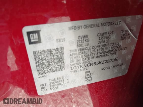 ✅ 2019 Cadillac XT5 Luxury FWD • VIN: 1GYKNCRS5KZ250150 • Лот: 43692715. Опубликован ранее на IAAI с пробегом 31 493 миль. Бесплатный доступ к архиву аукционных продаж из США и подробный отчёт об истории автомобиля на DreamBid. Изображение 9.