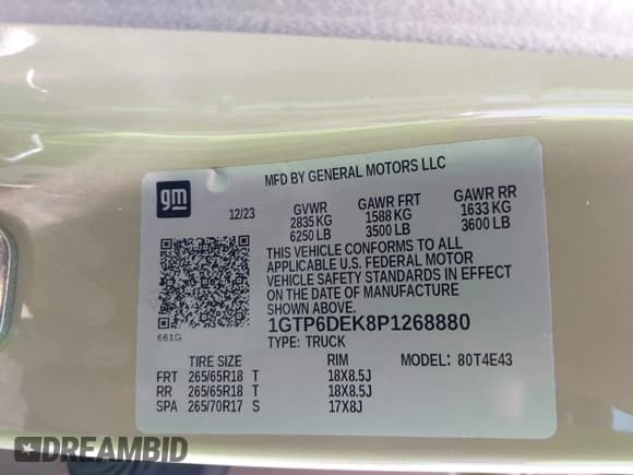 ✅ 2023 GMC Canyon 4WD AT4 • VIN: 1GTP6DEK8P1268880 • Lot: 41992993. Listed on IAAI with 20,365 mi. Free auction sales archive from the USA and detailed vehicle history report at DreamBid. Image 9.