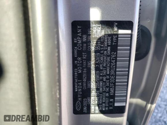 ✅ 2024 Hyundai Tucson XRT • VIN: KM8JF3DE3RU264762 • Lot: 49407895. Wystawiony na Copart z przebiegiem 6 406 mil. Bezpłatny archiwum sprzedaży aukcyjnych z USA i szczegółowy raport historii pojazdu na DreamBid. Zdjęcie 14.