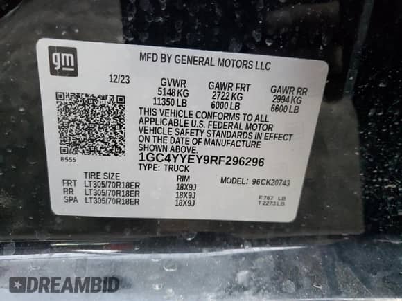 2024 Chevrolet Silverado 2500HD ZR2 с VIN 1GC4YYEY9RF296296, выставлен на аукционе Copart как лот 42254715 с пробегом 10 408 миль миль и Списание • Salvage title. История ставок и продаж доступна на DreamBid. Изображение 12.