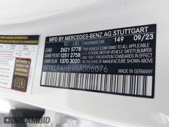 ✅ 2024 Mercedes-Benz E 350 • VIN: W1KLF4HB9RA006076 • Лот: 41680202. Опубликован ранее на IAAI с пробегом 30 903 миль. Бесплатный доступ к архиву аукционных продаж из США и подробный отчёт об истории автомобиля на DreamBid. Изображение 9.