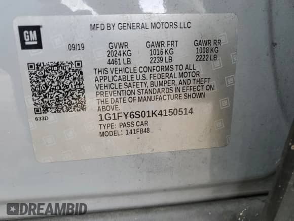 2019 Chevrolet Bolt EV LT z VIN 1G1FY6S01K4150514, wystawiony jako Copart lot #73286873 z przebiegiem 43 704 mil mil oraz . Historia ofert i sprzedaży dostępna na DreamBid. Obrazek 14.