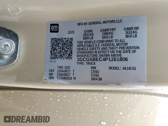 ✅ 2023 Chevrolet Colorado 2WD Work Truck • VIN: 1GCGSBEC4P1261806 • Лот: 77807604. Опубликован ранее на Copart с пробегом 9 159 миль. Бесплатный доступ к архиву аукционных продаж из США и подробный отчёт об истории автомобиля на DreamBid. Изображение 13.