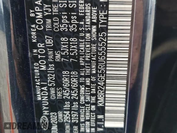 ✅ 2024 Hyundai Palisade SEL • VIN: KM8R24GE5RU655525 • Лот: 87070904. Опубликован ранее на Copart с пробегом 22 970 миль. Бесплатный доступ к архиву аукционных продаж из США и подробный отчёт об истории автомобиля на DreamBid. Изображение 13.