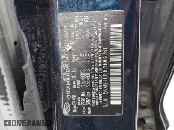 2007 Hyundai Santa Fe SE с VIN 5NMSH13E67H002361, выставлен на аукционе Copart как лот 63677825 с пробегом 327 310 миль миль и Списание • Salvage title. История ставок и продаж доступна на DreamBid. Изображение 13.