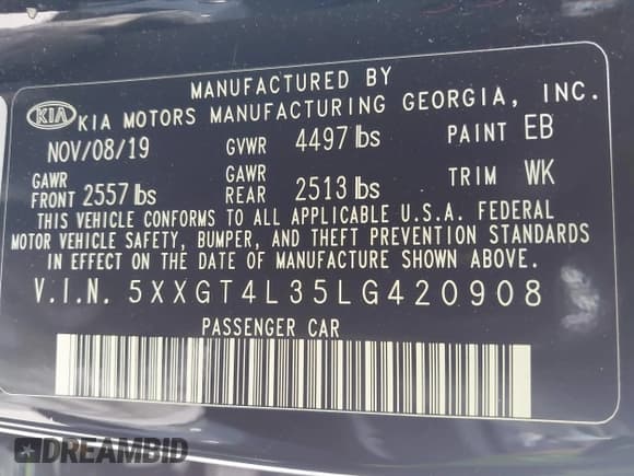 ✅ 2020 Kia Optima LX • VIN: 5XXGT4L35LG420908 • Lot: 43342251. Wystawiony na IAAI z przebiegiem 36 897 mil. Bezpłatny archiwum sprzedaży aukcyjnych z USA i szczegółowy raport historii pojazdu na DreamBid. Zdjęcie 9.