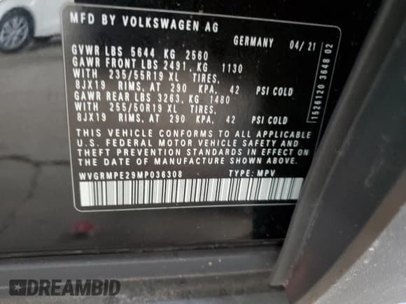 ✅ 2021 Volkswagen ID.4 Pro • VIN: WVGRMPE29MP036308 • Lot: 55422545. Wystawiony na Copart z przebiegiem 26 909 mil. Bezpłatny archiwum sprzedaży aukcyjnych z USA i szczegółowy raport historii pojazdu na DreamBid. Zdjęcie 13.