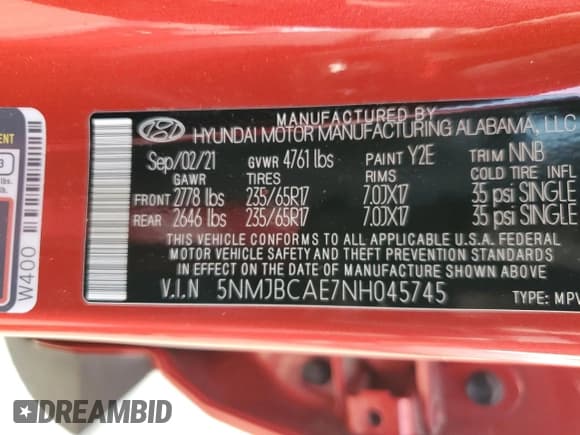 ✅ 2022 Hyundai Tucson SEL • VIN: 5NMJBCAE7NH045745 • Lot: 69298014. Wystawiony na Copart z przebiegiem 49 804 mil. Bezpłatny archiwum sprzedaży aukcyjnych z USA i szczegółowy raport historii pojazdu na DreamBid. Zdjęcie 13.