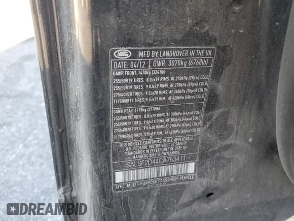 ✅ 2012 Land Rover Range Rover Sport HSE • VIN: SALSF2D44CA753411 • Lot: 58253215. Wystawiony na Copart z przebiegiem Nie podano. Bezpłatny archiwum sprzedaży aukcyjnych z USA i szczegółowy raport historii pojazdu na DreamBid. Zdjęcie 13.