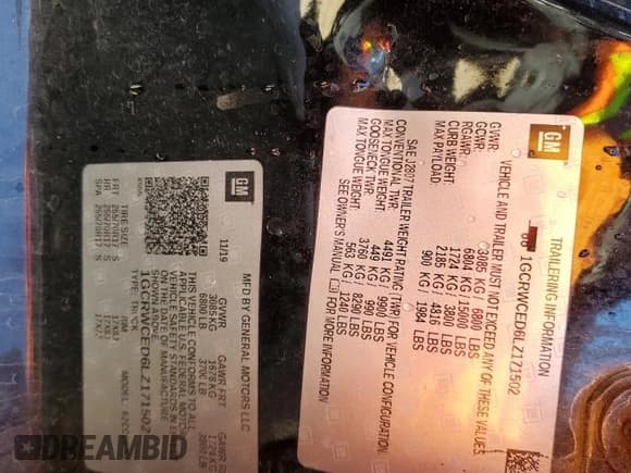 ✅ 2020 Chevrolet Silverado 1500 LT • VIN: 1GCRWCED6LZ171502 • Lot: 80995565. Listed on Copart with 173,991 mi. Free auction sales archive from the USA and detailed vehicle history report at DreamBid. Image 12.