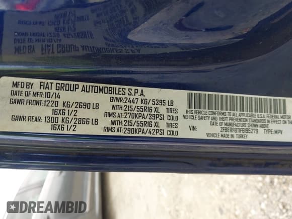 ✅ 2015 Ram ProMaster City Cargo Tradesman SLT • VIN: ZFBERFBT1F6195279 • Lot: 42800926. Wystawiony na IAAI z przebiegiem 52 954 mil. Bezpłatny archiwum sprzedaży aukcyjnych z USA i szczegółowy raport historii pojazdu na DreamBid. Zdjęcie 9.