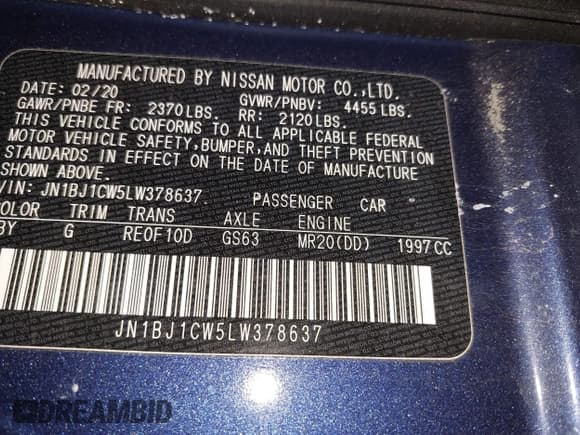 ✅ 2020 Nissan Rogue SV • VIN: JN1BJ1CW5LW378637 • Лот: 41429243. Опубликован ранее на IAAI с пробегом 43 277 миль. Бесплатный доступ к архиву аукционных продаж из США и подробный отчёт об истории автомобиля на DreamBid. Изображение 9.