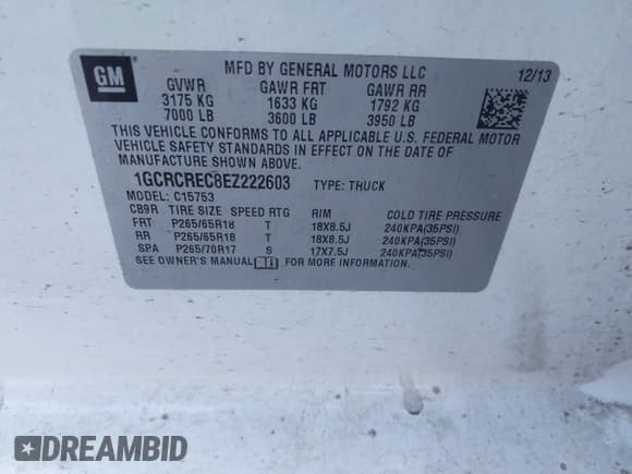 ✅ 2014 Chevrolet Silverado 1500 LT • VIN: 1GCRCREC8EZ222603 • Лот: 43566037. Опубликован ранее на IAAI с пробегом 345 385 миль. Бесплатный доступ к архиву аукционных продаж из США и подробный отчёт об истории автомобиля на DreamBid. Изображение 9.