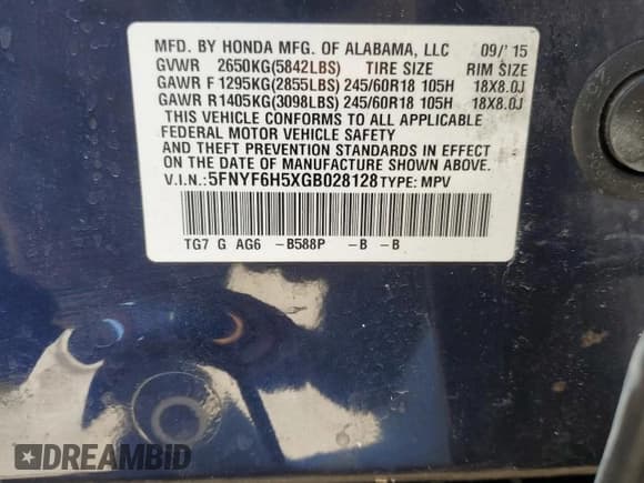 ✅ 2016 Honda Pilot EX-L • VIN: 5FNYF6H5XGB028128 • Лот: 86675575. Опубликован ранее на Copart с пробегом 90 879 миль. Бесплатный доступ к архиву аукционных продаж из США и подробный отчёт об истории автомобиля на DreamBid. Изображение 13.
