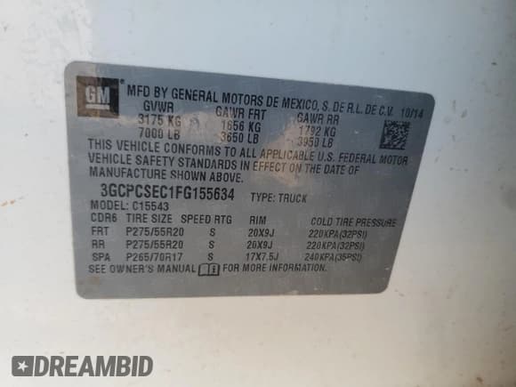 ✅ 2015 Chevrolet Silverado 1500 LTZ • VIN: 3GCPCSEC1FG155634 • Лот: 78658204. Опубликован ранее на Copart с пробегом 144 300 миль. Бесплатный доступ к архиву аукционных продаж из США и подробный отчёт об истории автомобиля на DreamBid. Изображение 12.