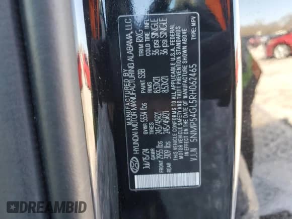 2024 Hyundai Santa Fe Calligraphy с VIN 5NMP54GL5RH062465, выставлен на аукционе Copart как лот 88648145 с пробегом 843 миль миль и Списание • Salvage title. История ставок и продаж доступна на DreamBid. Изображение 16.