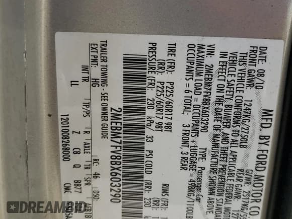 ✅ 2011 Mercury Grand Marquis LS • VIN: 2MEBM7FV8BX603290 • Lot: 91272995. Wystawiony na Copart z przebiegiem 76 950 mil. Bezpłatny archiwum sprzedaży aukcyjnych z USA i szczegółowy raport historii pojazdu na DreamBid. Zdjęcie 12.