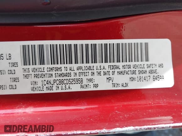 ✅ 2012 Jeep Patriot Limited • VIN: 1C4NJPCB8CD525958 • Lot: 41810480. Listed on IAAI with 171,169 mi. Free auction sales archive from the USA and detailed vehicle history report at DreamBid. Image 9.