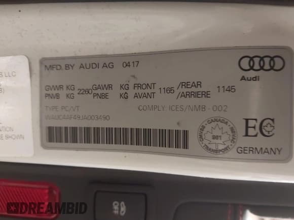 ✅ 2018 Audi S4 Prestige • VIN: WAUC4AF49JA003490 • Lot: 43570453. Listed on IAAI with 99,000 mi. Free auction sales archive from the USA and detailed vehicle history report at DreamBid. Image 9.