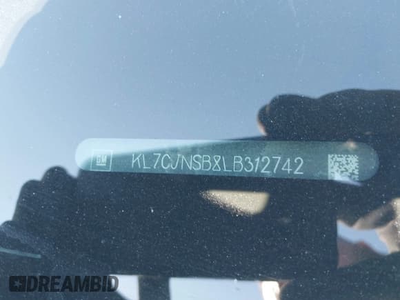 ✅ 2020 Chevrolet Trax LS • VIN: KL7CJNSB8LB312742 • Lot: 43197753. Listed on IAAI with 51,759 mi. Free auction sales archive from the USA and detailed vehicle history report at DreamBid. Image 9.