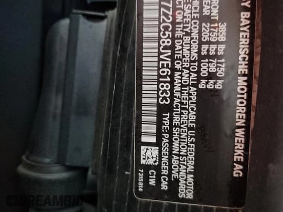 ✅ 2018 BMW i3 • VIN: WBY7Z2C58JVE61833 • Lot: 82645025. Listed on Copart with 87,598 mi. Free auction sales archive from the USA and detailed vehicle history report at DreamBid. Image 12.