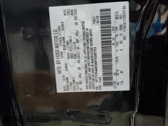 ✅ 2008 Ford Ranger XLT • VIN: 1FTYR44E68PA58753 • Lot: 81771144. Listed on Copart with 136,350 mi. Free auction sales archive from the USA and detailed vehicle history report at DreamBid. Image 12.