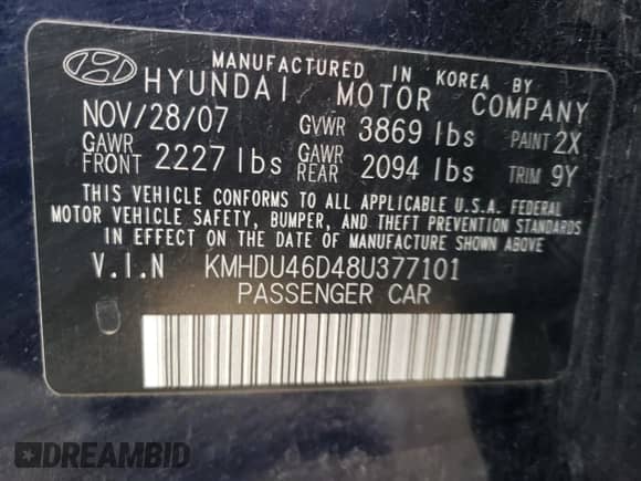 ✅ 2008 Hyundai Elantra GLS • VIN: KMHDU46D48U377101 • Lot: 74221694. Wystawiony na Copart z przebiegiem 131 298 mil mil. Skorzystaj z bezpłatnego archiwum sprzedaży aukcyjnych z USA i zobacz szczegółowy raport historii pojazdu na DreamBid. Zdjęcie 12.